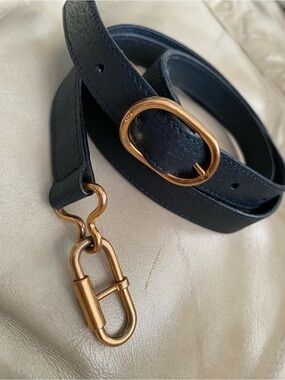 Gucci Vintage Replacement Bag Strap Italy Navy Leather GG Authentic